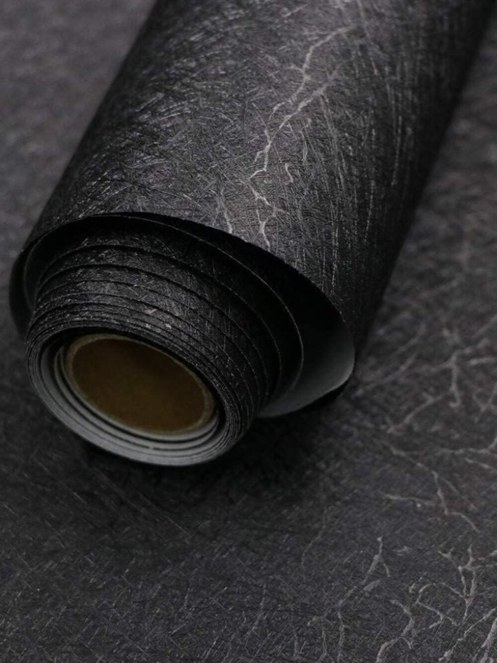 Black Silk Wallpaper Embossed Self Adhesive Peel and Stick Contact Paper